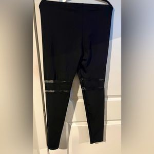 Unbranded Sheer Leggings/Pants w/ 2 Mesh Stripes Design - Size Large